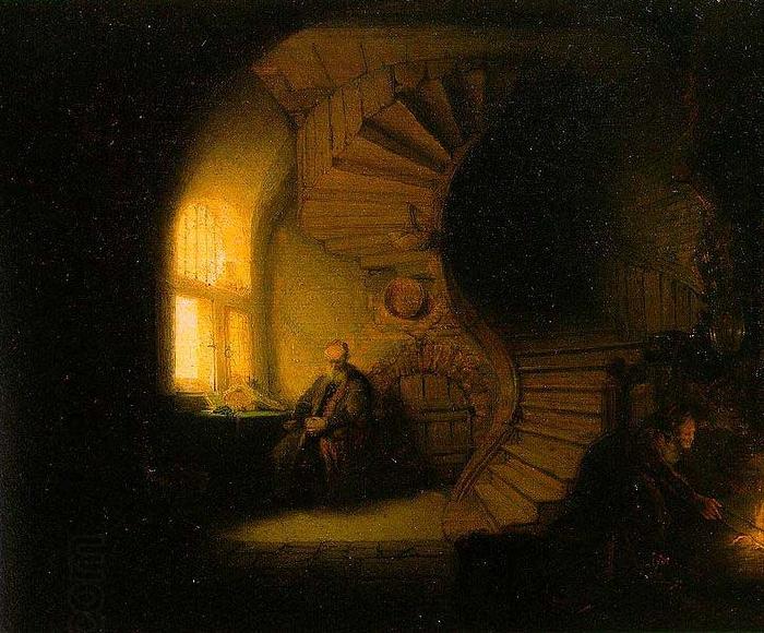 REMBRANDT Harmenszoon van Rijn The Philosopher in Meditation, oil painting picture